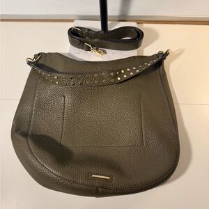 Rebecca Minkoff Elegant Olive Green Leather Hobo Bag